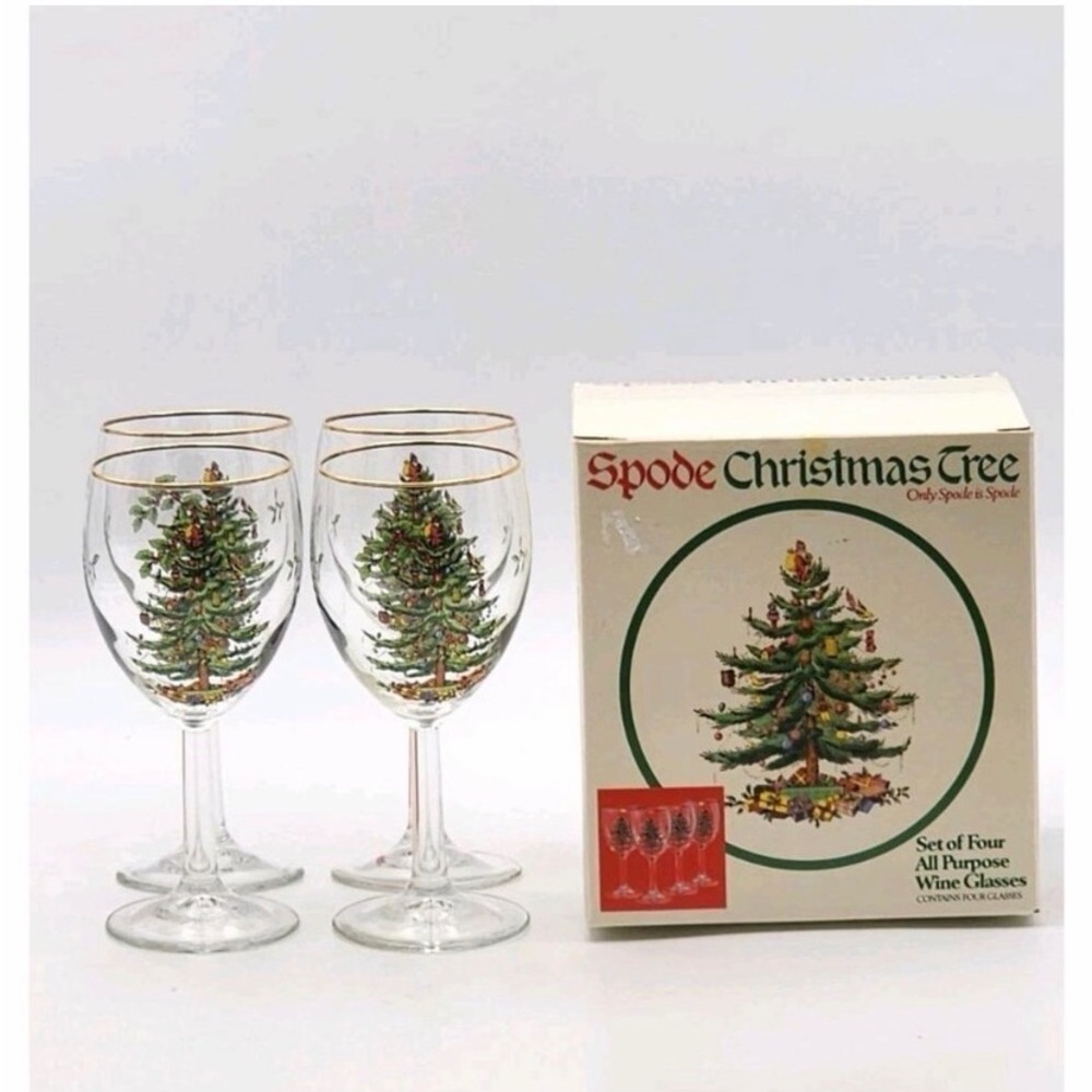 Spode Christmas Tree All Purpose Wine Glasses